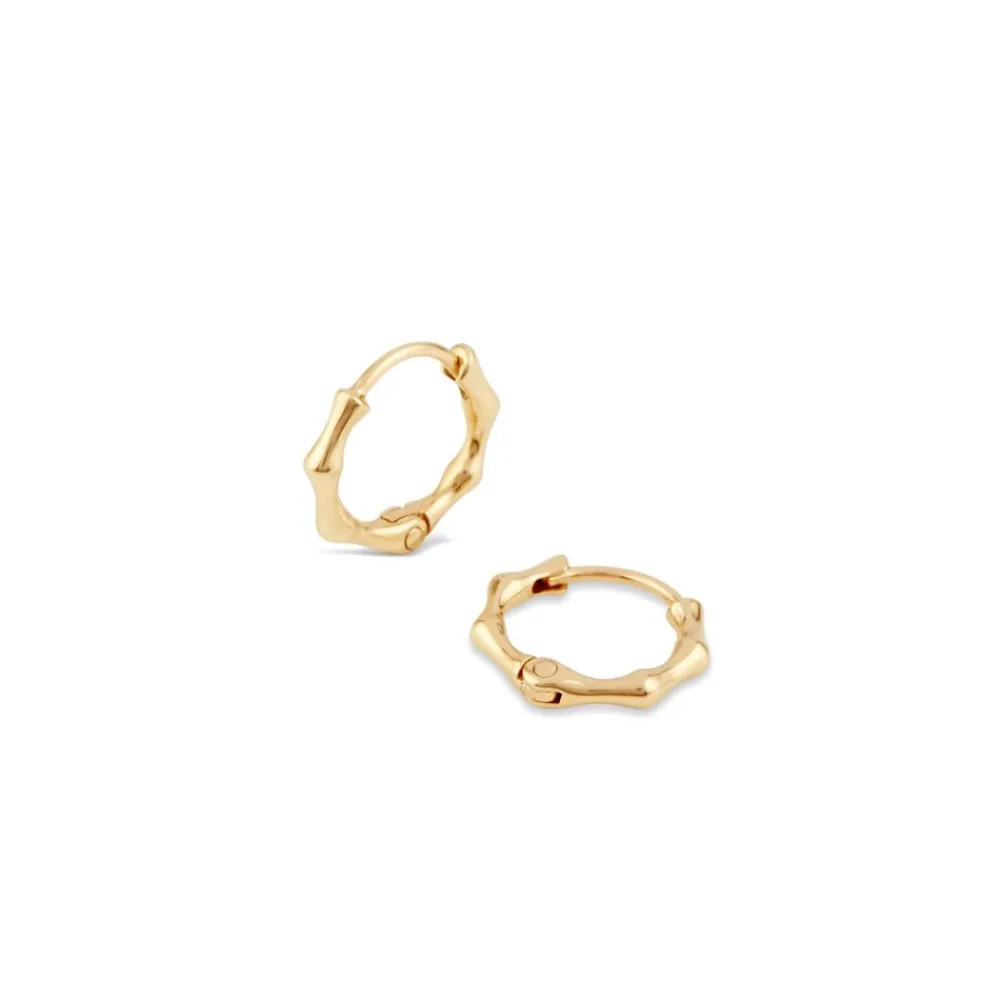 Dinny Hall Bamboo Solid Gold Micro Hoops
