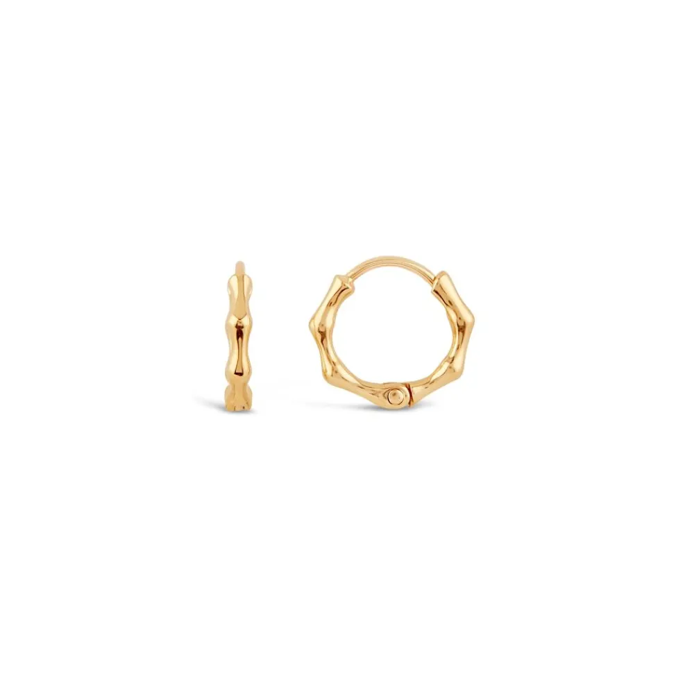 Dinny Hall Bamboo Solid Gold Micro Hoops