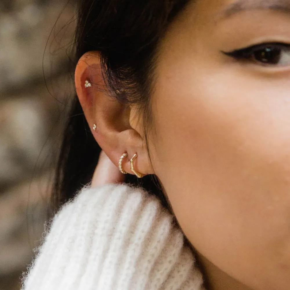 Dinny Hall Bamboo Solid Gold Micro Hoops