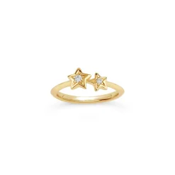 Dinny Hall Bijou Duo Star Recycled Gold Diamond Pinky Ring