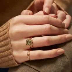 Dinny Hall Bijou Duo Star Recycled Gold Diamond Pinky Ring