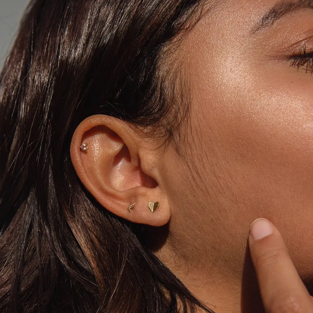 Dinny Hall Bijou Folded Heart Studs