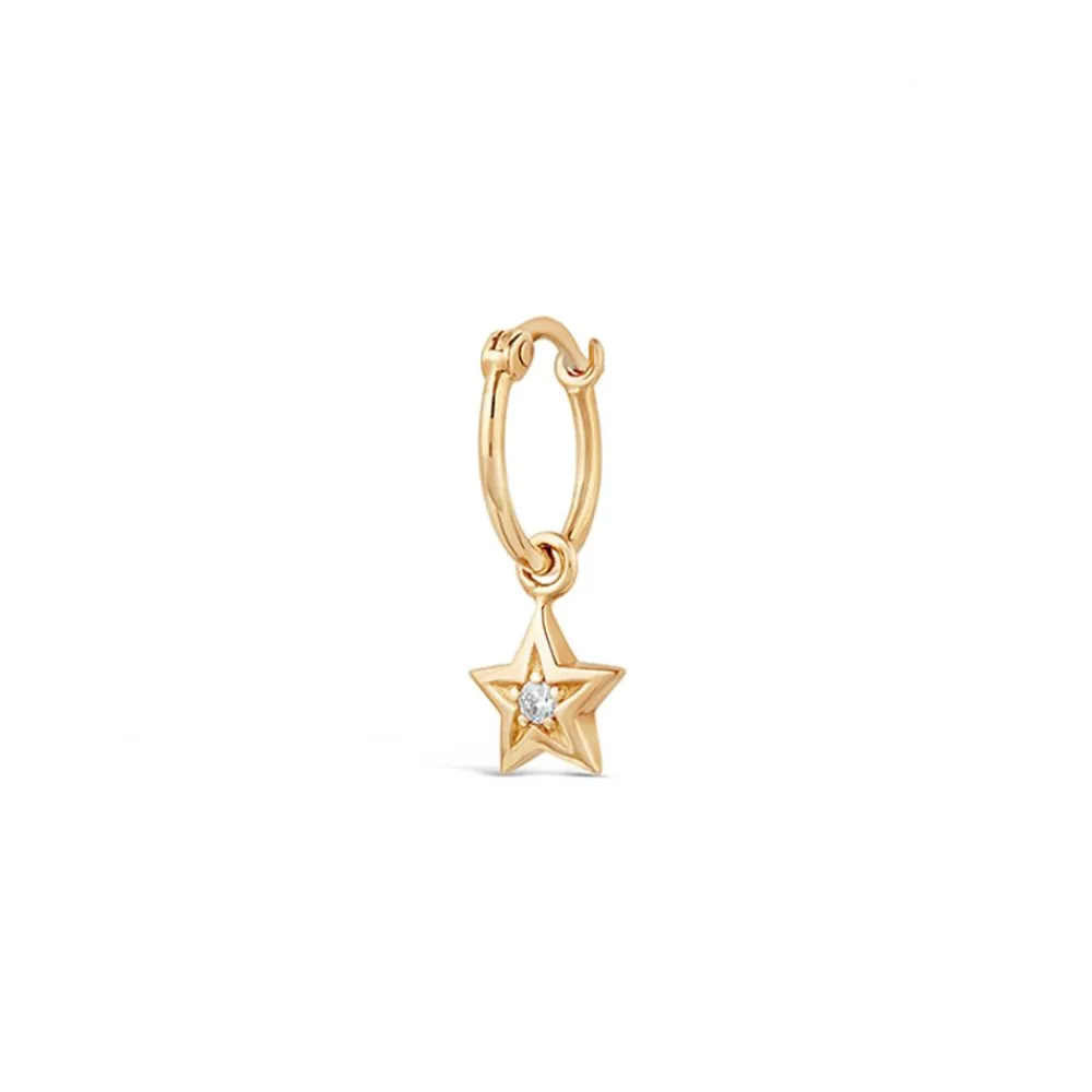 Dinny Hall Bijou Recycled Gold Single Star Diamond Drop