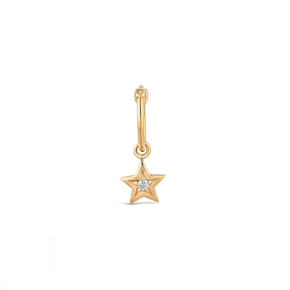 Dinny Hall Bijou Recycled Gold Single Star Diamond Drop