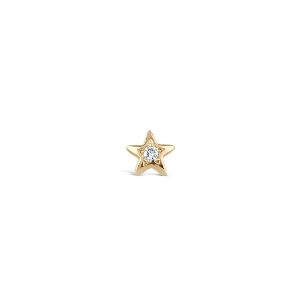 Dinny Hall Bijou Recycled Gold Single Diamond Star Stud