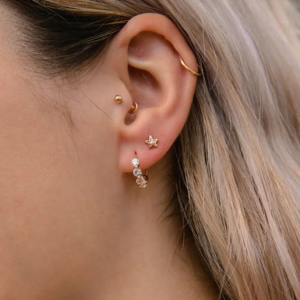 Dinny Hall Bijou Recycled Gold Single Diamond Star Stud