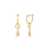 Dinny Hall Bijou Solid Gold Folded Heart Drop Hoops