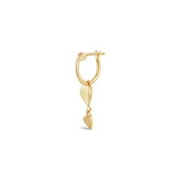 Dinny Hall Bijou Solid Gold Single Folded Heart Hoop