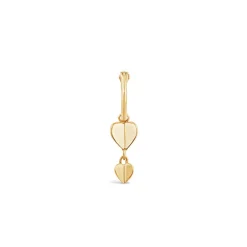 Dinny Hall Bijou Solid Gold Single Folded Heart Hoop
