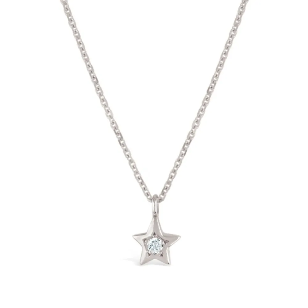 Dinny Hall Bijou Solid White Gold Star Diamond Pendant