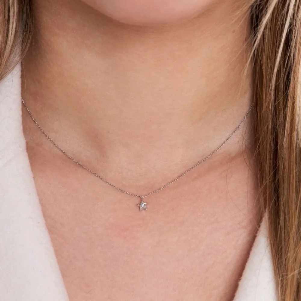 Dinny Hall Bijou Solid White Gold Star Diamond Pendant