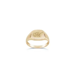 Dinny Hall Cushion Solid Gold Engraved Signet Pinky Ring