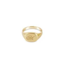 Dinny Hall Cushion Solid Gold Engraved Signet Pinky Ring