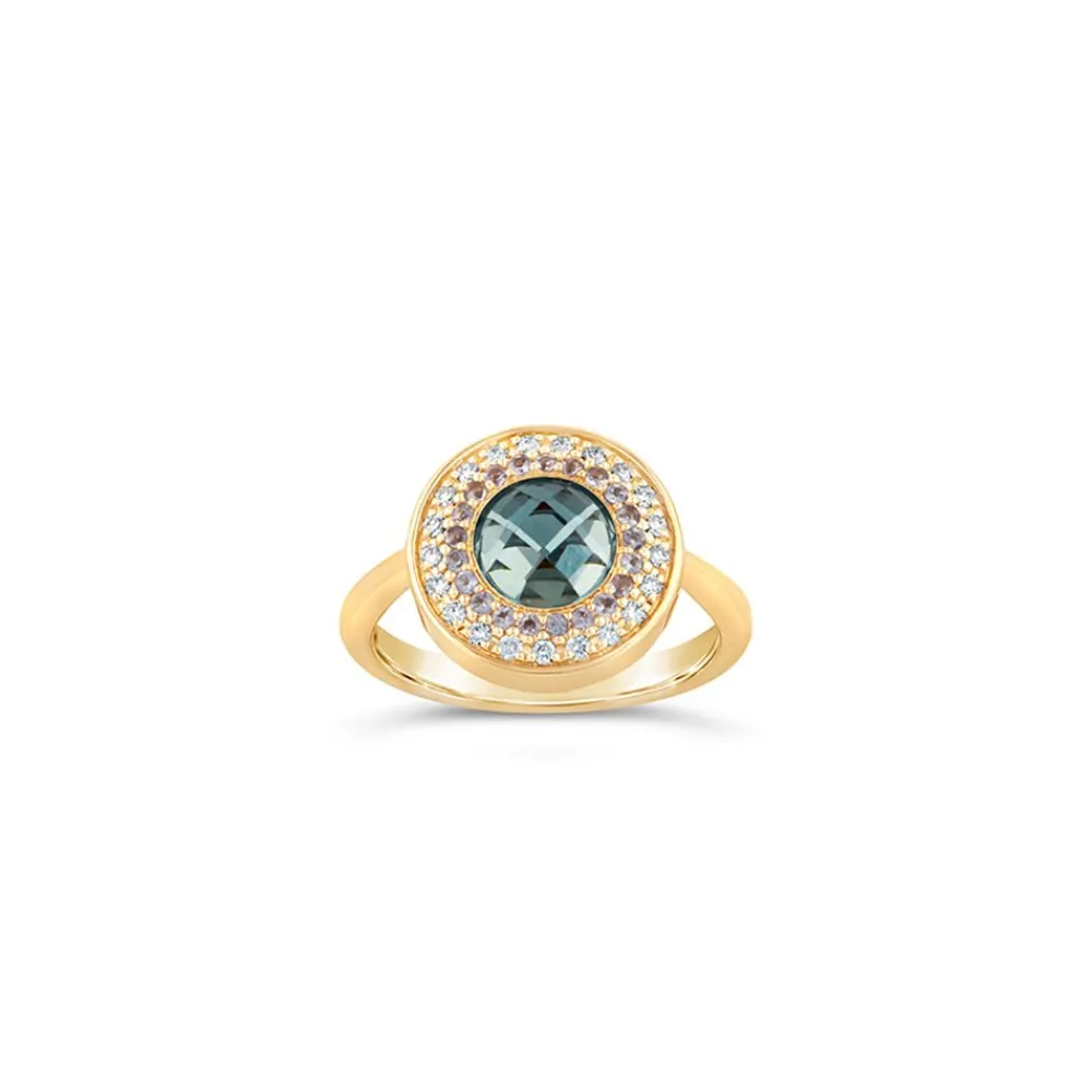 Dinny Hall Double Halo 14K Fine Pinky Ring