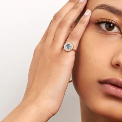 Dinny Hall Double Halo 14K Fine Pinky Ring