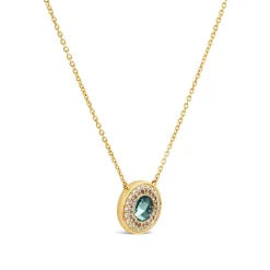 Dinny Hall Double Halo 14K Gold Pendant