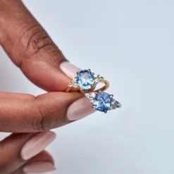 Dinny Hall Edie 18K Fine Cornflower Blue Sapphire & Diamond Ring