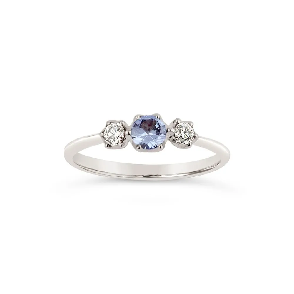 Dinny Hall Elyhara 18K Fine Blue Sapphire & Diamond Small Trilogy Ring