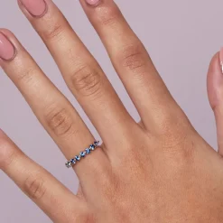 Dinny Hall Elyhara 18K Fine Blue Sapphire Half Eternity Ring