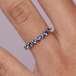 Dinny Hall Elyhara 18K Fine Blue Sapphire Half Eternity Ring