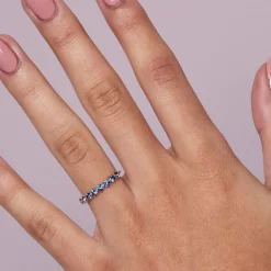 Dinny Hall Elyhara 18K Fine Blue Sapphire Half Eternity Ring