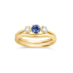 Dinny Hall Elyhara 18K Fine Blue Sapphire & Diamond Small Trilogy Ring