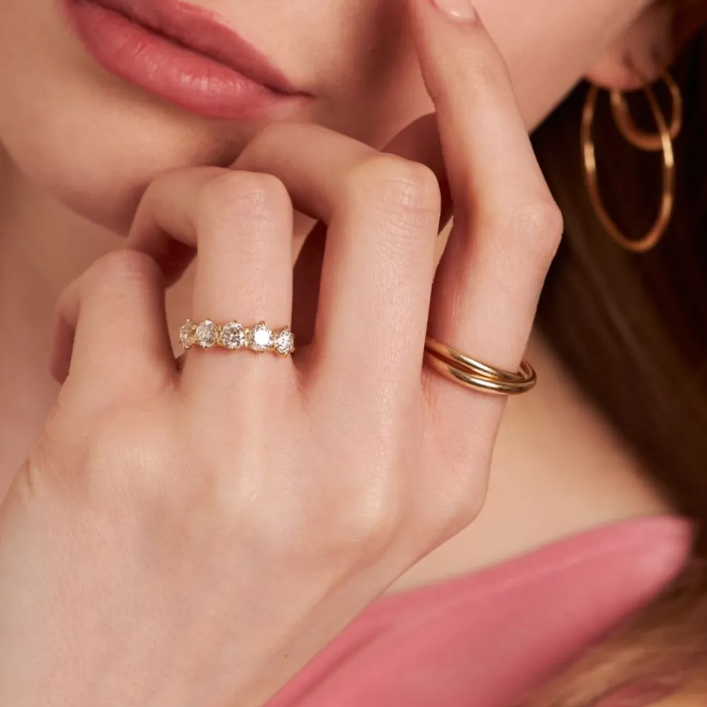 Dinny Hall Elyhara 18K Fine Diamond Five Stone Ring