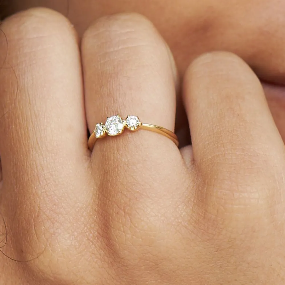 Dinny Hall Elyhara 18K Fine Diamond Small Trilogy Ring