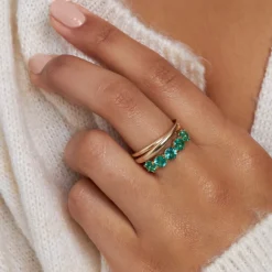 Dinny Hall Elyhara 18K Fine Emerald Five Stone Ring