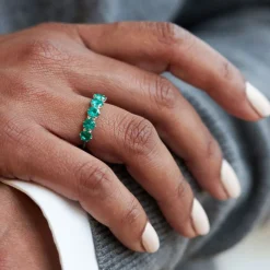Dinny Hall Elyhara 18K Fine Emerald Five Stone Ring