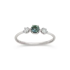 Dinny Hall Elyhara 18K Fine Eucalyptus Green Sapphire & Diamond Small Trilogy Ring