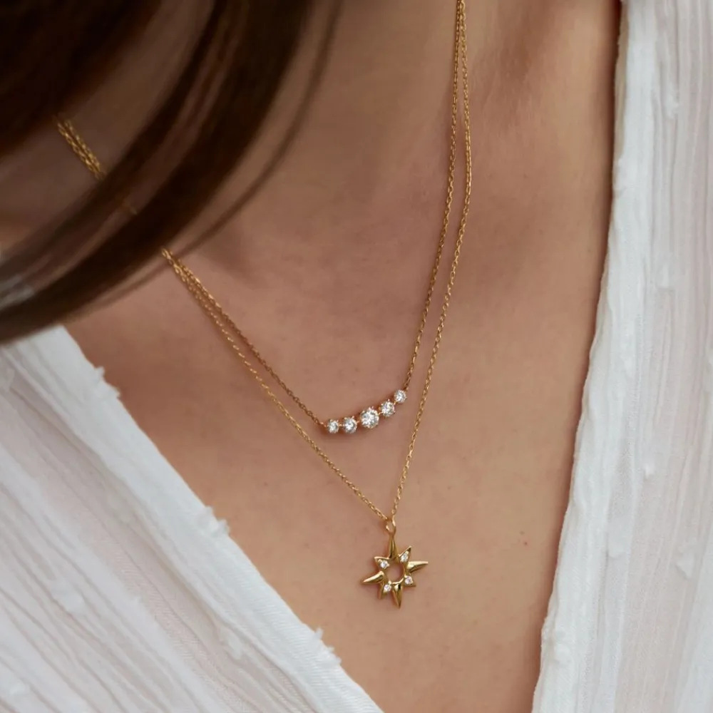 Dinny Hall Elyhara 14K Gold Diamond Scoop Necklace
