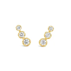 Dinny Hall Elyhara 14K Gold Diamond Trio Studs
