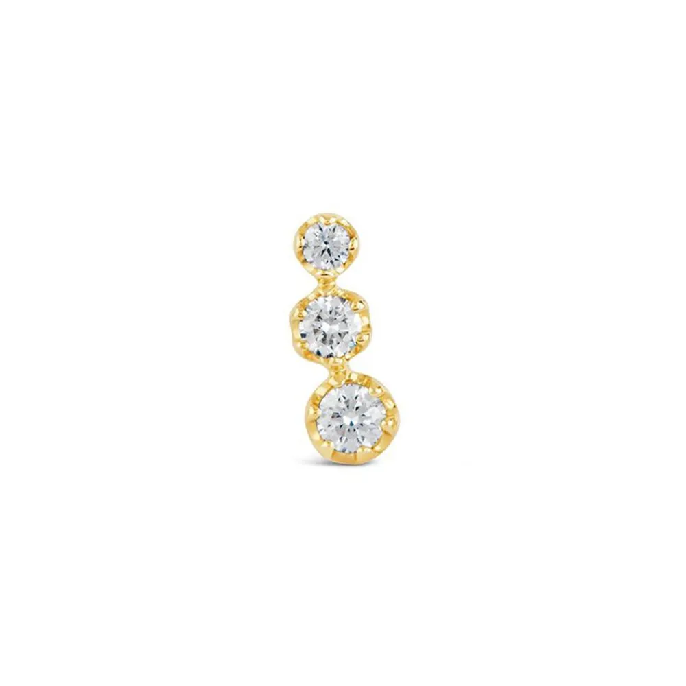 Dinny Hall Elyhara 14K Gold Single Diamond Trio Stud