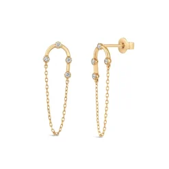 Dinny Hall Forget Me Not 9K Diamond Chain Drop Earrings