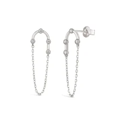 Dinny Hall Forget Me Not 9K Diamond Chain Drop Earrings