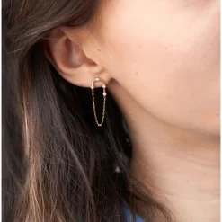 Dinny Hall Forget Me Not 9K Diamond Chain Drop Earrings