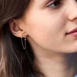 Dinny Hall Forget Me Not 9K Diamond Chain Drop Earrings
