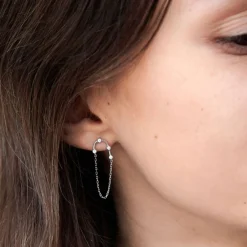 Dinny Hall Forget Me Not 9K Diamond Chain Drop Earrings
