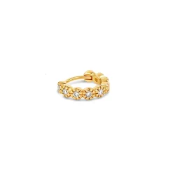 Dinny Hall Forget Me Not Recycled Gold Single Diamond Hoop