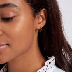 Dinny Hall Forget Me Not Recycled Gold Single Diamond Hoop