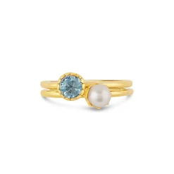 Dinny Hall Gem Drop Rose Cut Stacking Ring