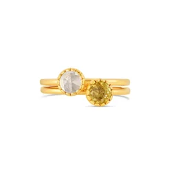 Dinny Hall Gem Drop Rose Cut Stacking Ring
