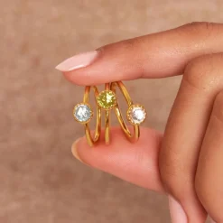 Dinny Hall Gem Drop Rose Cut Stacking Ring