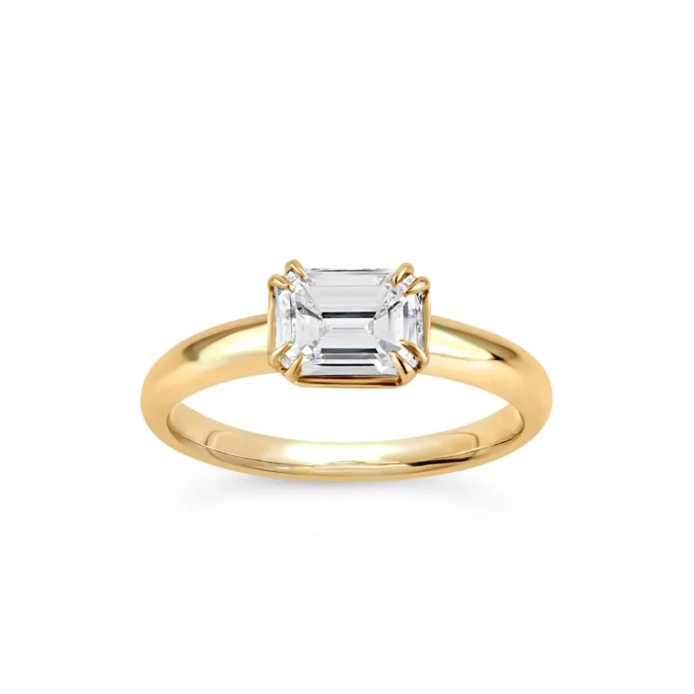 Dinny Hall Jessie 18K Fine Emerald Cut Diamond Solitaire Ring