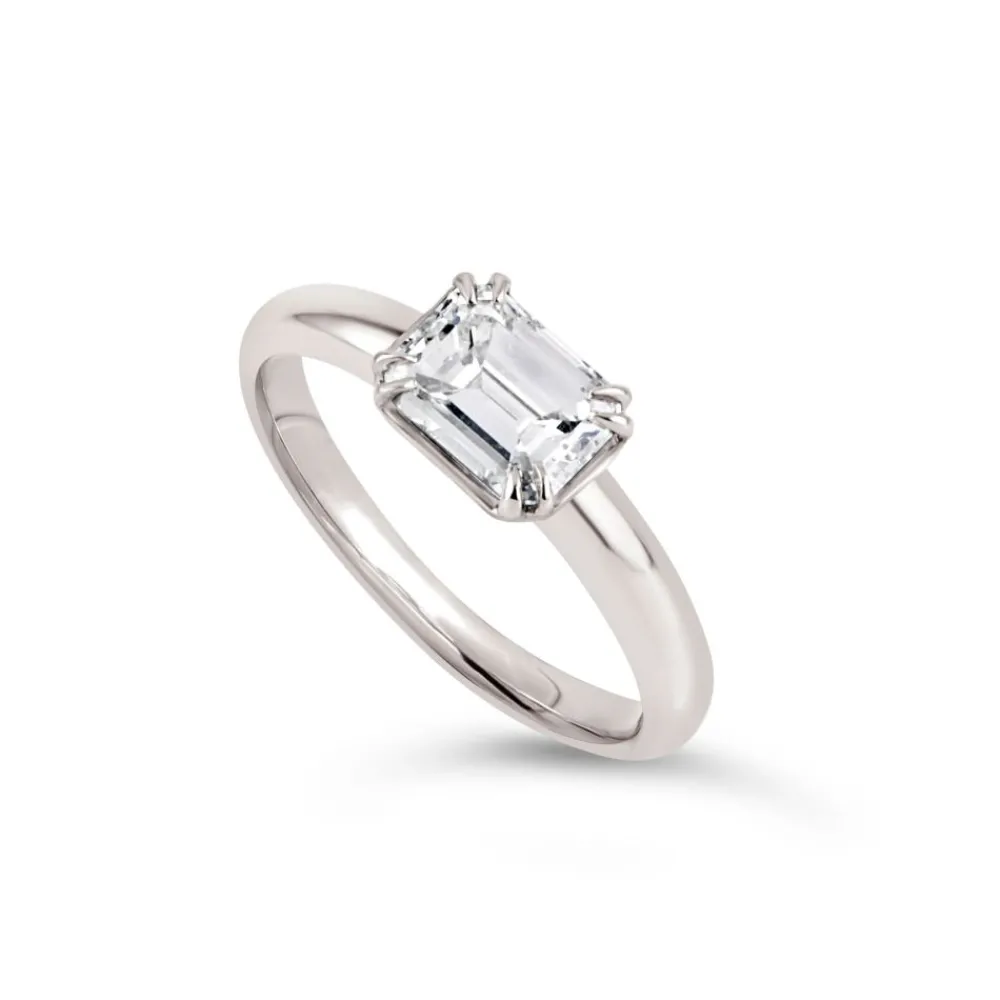 Dinny Hall Jessie 18K Fine Emerald Cut Diamond Solitaire Ring