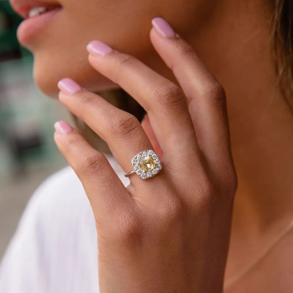Dinny Hall Jolanda 18K Fine Lemon Yellow Sapphire & Diamond Ring