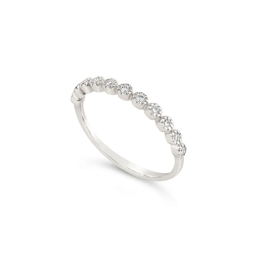 Dinny Hall 14K Diamond Forget Me Not Half Eternity Ring