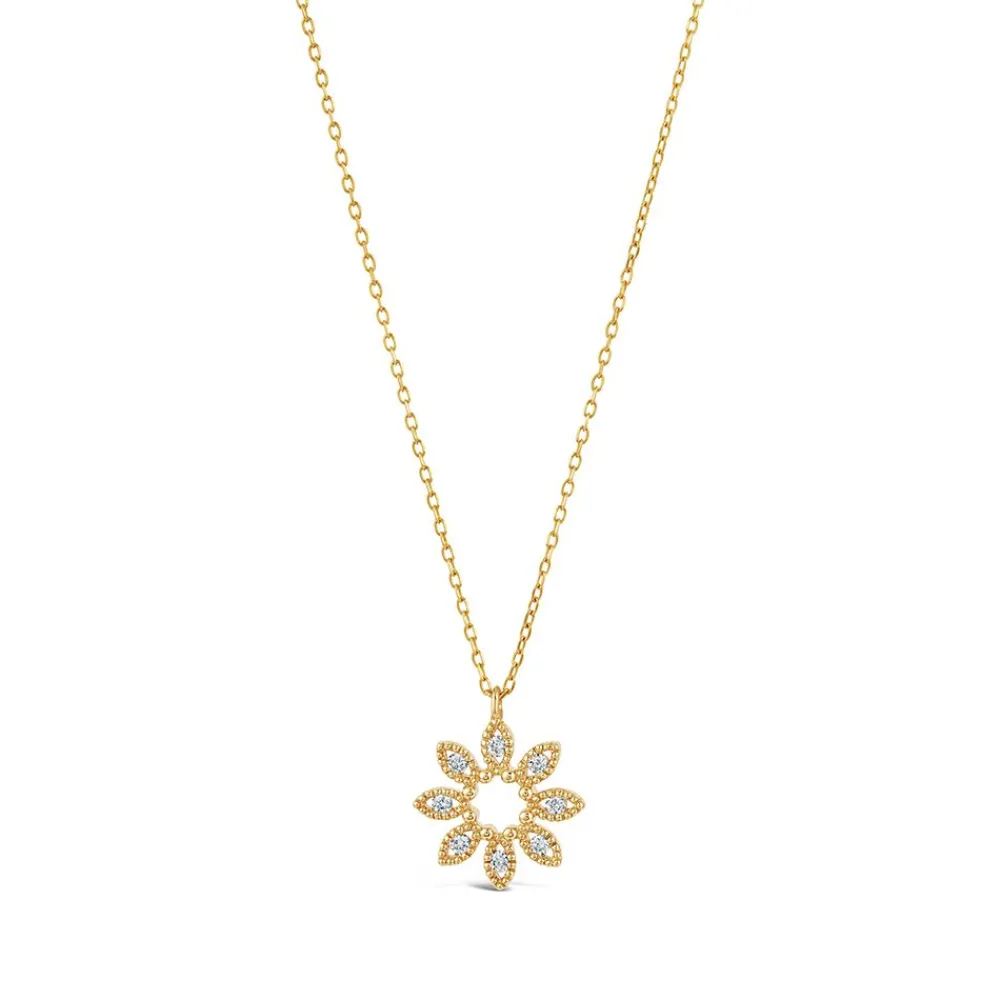 Dinny Hall 14K Diamond Jasmine Flower Pendant