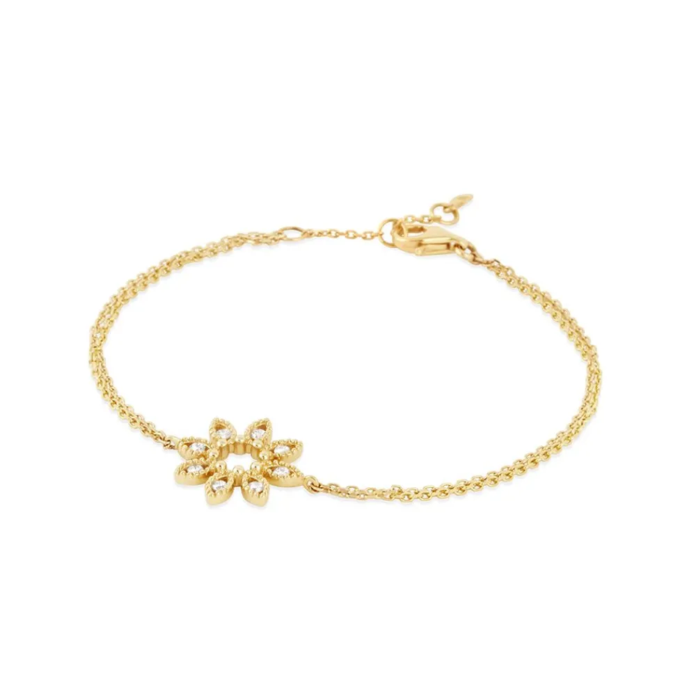 Dinny Hall 14K Diamond Jasmine Flower Wristlet